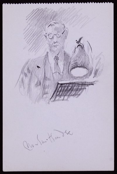 Portrett av Martin Hardie, ca. 1931 (blyant på papir) av Francis Wilfred Lawson