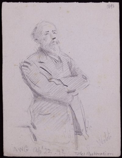 Portrett av Philip (?) Webb av Francis Wilfred Lawson