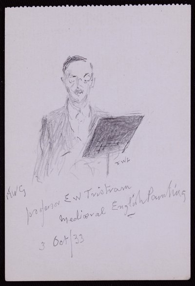 Portrett av professor EW Tristram av Francis Wilfred Lawson