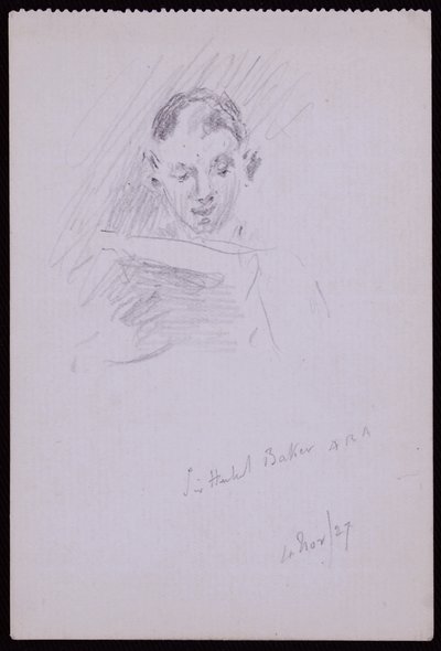 Portrett av Sir Herbert ARA Baker av Francis Wilfred Lawson