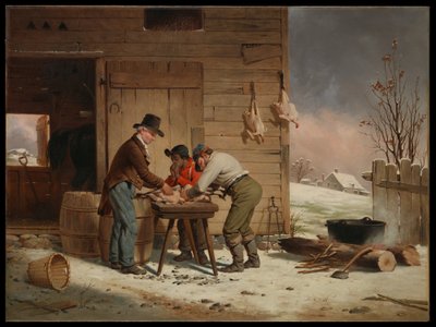 Forbereder til jul (plukking av kalkuner) av Francis William Edmonds