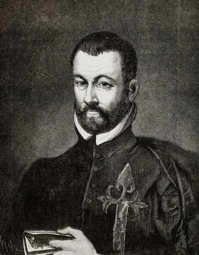 Portrait of Benito ARIAS MONTANO (1527-1598), Spanish humanist and theologian, based on a painting by Francisco Pacheco av Francisco (after) Pacheco