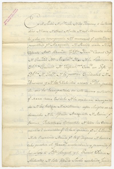 Inventar av Antoine Barada signert Fran. Cruzat, Josef Bexmes, Dodier, Becquet og andre, april 1782 av Francisco Cruzat