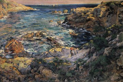 "" Utsikt over kysten av Aiguablava i Spania "" Maleri av Francesc Gimeno i Arasa (1858-1927) Slutten av det 19. begynnelsen av det 20. århundre Barcelona. Catalonias nasjonale kunstmuseum. av Francisco Gimeno y Arasa
