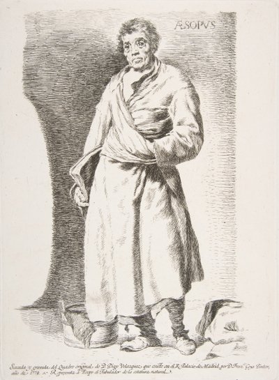 Aesop Aesopus, fra Etsninger etter Velazquez, 1778. av Francisco de Goya
