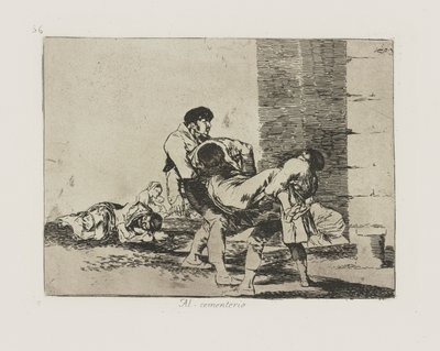 Til kirkegården. (Til kirkegården.), pl. 56 fra serien The Disasters of War av Francisco de Goya