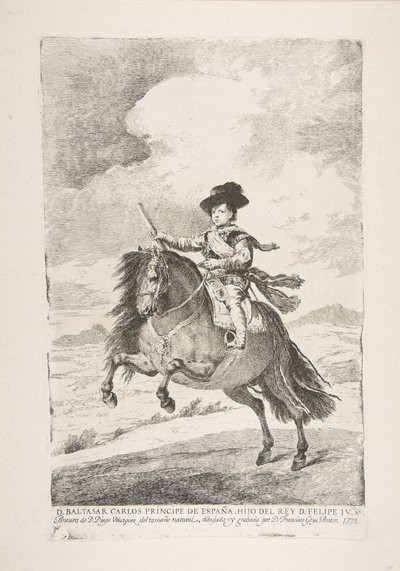 Balthasar Carlos, prins av Spania og sønn av Philip IV D. Baltasar Carlos Principe de Esp..., 1778. av Francisco de Goya