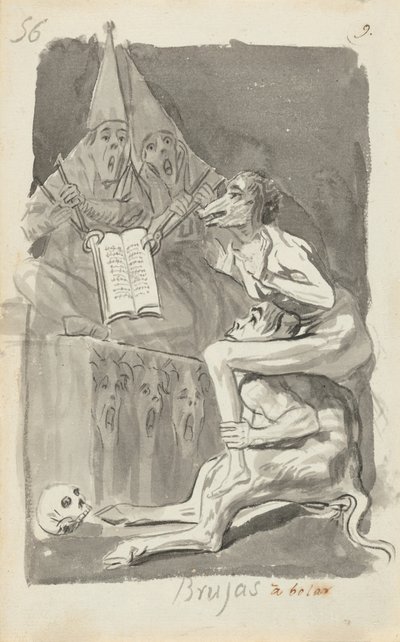 Brujas à volar (Hekser som forbereder seg på å fly) [vers] av Francisco de Goya