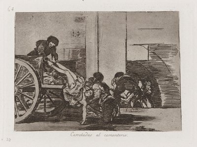 Cartloads to the Cemetery, plate 64 fra The Disasters of War av Francisco de Goya