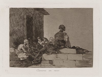 Clamores en vano (Appeals Are in Vain), Plate 54 from Los desastres de la guerra (The Disasters of War)   1336183   no       norwegian Successfully Translated  Original: Scene de mariage - Wedding Scene par Golyshev, Ivan Alexandrovich (1838-1896), - Litho av Francisco de Goya