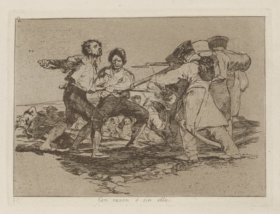 Med grunn? uten henne (med rette eller feil), pl. 2 fra serien The Disasters of War av Francisco de Goya