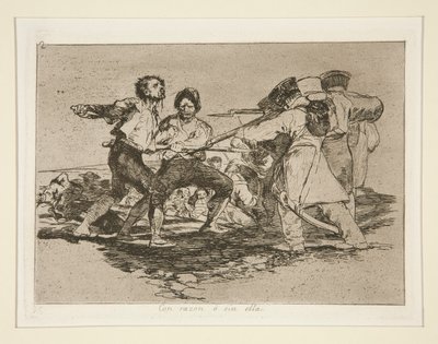 Med grunn? uten henne (med rette eller feil), pl. 2 fra serien The Disasters of War av Francisco de Goya