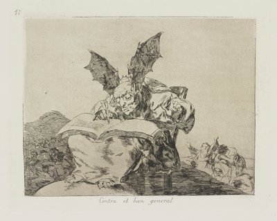 Mot det allmenne beste. (Mot det felles gode.), pl. 71 fra serien The Disasters of War av Francisco de Goya