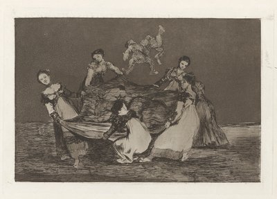 Feminine Folly, også kjent som Heavier than a Dead Donkey, fra serien Los absurdities (Los proverbios) av Francisco de Goya