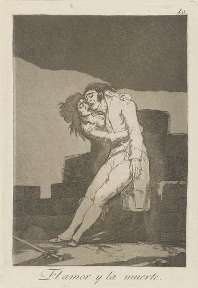 kjærlighet og død (Kjærlighet og død.), pl. 10 fra serien The Caprices av Francisco de Goya