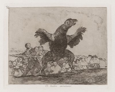 The Carnivorous Vulture, plate 76 fra The Disasters of War av Francisco de Goya