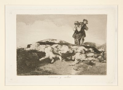 Begrav dem og hold deg stille, pl. 18 fra The Disasters of War av Francisco de Goya