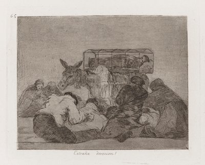 Merkelig hengivenhet! (Strange Devotion!), Plate 66 fra The Disasters of War av Francisco de Goya