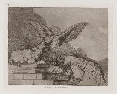 Gatesca pantomime (Feline Pantomime), plate 73 fra The Disasters of War av Francisco de Goya