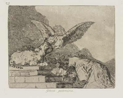 Gatesk pantomime. (Feline Pantomime.), pl. 73 fra serien The Disasters of War av Francisco de Goya