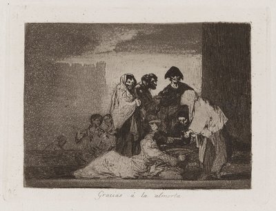 Takk skal du ha ? la almorta (Thanks to the Millet), Plate 51 fra The Disasters of War av Francisco de Goya