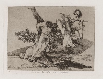 Flott prestasjon! Med døde! (A Heroic Feat! With Dead Men!), Plate 39 fra The Disasters of War av Francisco de Goya