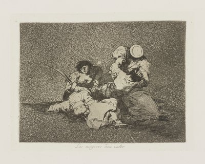 Kvinner gir verdi. (Kvinnene gir mot.), pl. 4 fra serien The Disasters of War av Francisco de Goya