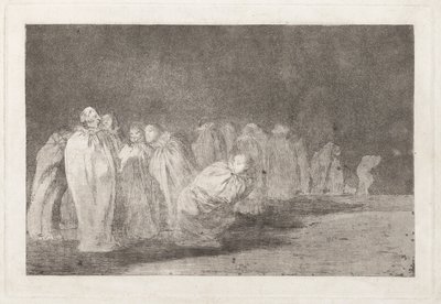 Los ensacados (The Men in Sacks), også kjent som So el sayal, hay al (There is Something Beneath the Sackcloth), fra serien Los disparates (Los proverbios) av Francisco de Goya