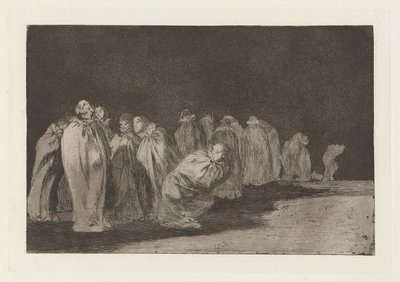 Los ensacados (The Men in Sacks), også kjent som So el sayal, hay al (There is Something Beneath the Sackcloth), fra serien Los disparates (Los proverbios) av Francisco de Goya