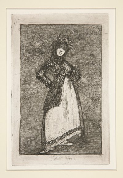 Maja [med mørk bakgrunn] av Francisco de Goya