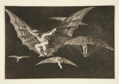Mode of Flying (A Way of Flying), pl. 13 fra serien The Proverbs av Francisco de Goya
