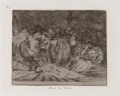 døde? Truth Has Died, plate 79 fra The Disasters of War av Francisco de Goya
