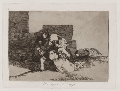 Kommer de ikke? They Do Not Arrive in Time, Plate 52 fra The Disasters of War av Francisco de Goya