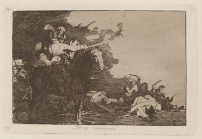 They Do Not Agree, Plate 17 fra The Disasters of War av Francisco de Goya