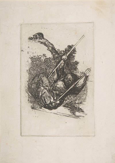 Gammel kvinne på huske Vieja columpiándose.n.d. av Francisco de Goya