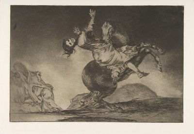 Plate 10 fra Disparates: Hestebortføreren, ca. 1816-23 utgitt 1864. av Francisco de Goya