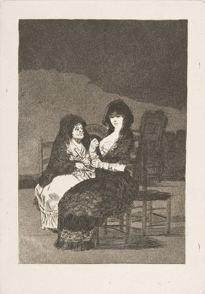Plate 15 fra Los Caprichos: Pretty Advice Vakkert råd, 1799. av Francisco de Goya