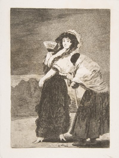 Plate 16 fra Los Caprichos: For himmelens skyld: og det var hennes mor Dios la Perdone..., 1797-98. av Francisco de Goya