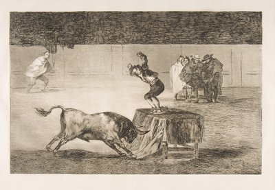 Plate 19 av Tauromaquia: Nok en galskap av ham i samme ring., 1816. av Francisco de Goya
