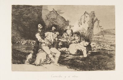 Plate 20 fra The Disasters of War Los Desastres de la Guerra: Get t..., 1810 publisert 1863. av Francisco de Goya