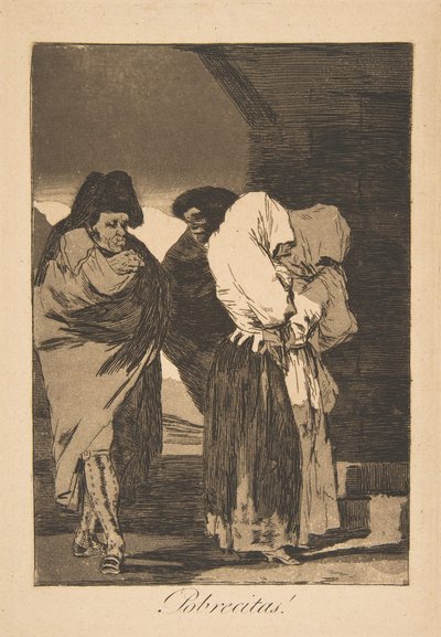 Tallerken 22 fra Los Caprichos: Stakkars små jenter! Probrecitas!, 1799, posthumt inntrykk. av Francisco de Goya