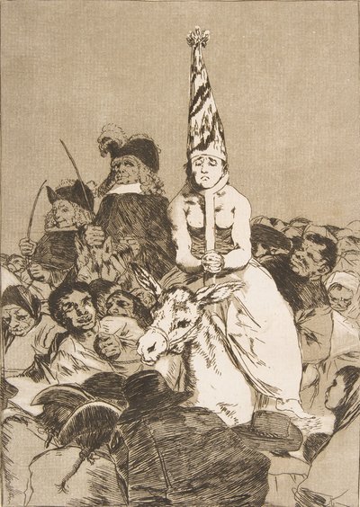 Plate 24 fra Los Caprichos: Ingenting kunne gjøres med It Nohubo remedie., 1799. av Francisco de Goya