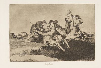 Plate 27 fra The Disasters of War Los Desastres de la Guerra: Char..., 1810 publisert 1863. av Francisco de Goya
