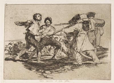 Plate 2 fra The Disasters of War Los Desastres de la Guerra: Rightl..., 1810 publisert 1863. av Francisco de Goya