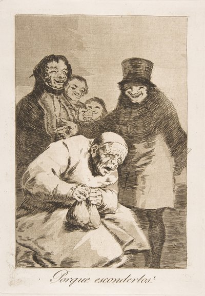 Plate 30 fra Los Caprichos: Hvorfor skjule dem av Francisco de Goya