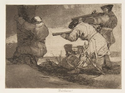 Plate 38 fra The Disasters of War Los Desastres de La Guerra: Barba..., 1810 publisert 1863. av Francisco de Goya