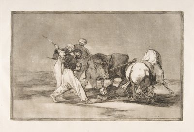 Tauromaquia-plate 3: Maurerne slo seg ned i Spania, og ga opp overtroen fra..., 1816. av Francisco de Goya