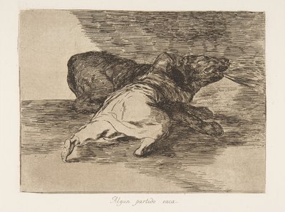 Plate 40 fra The Disasters of War Los Desastres de La Guerra: He ge..., 1810 publisert 1863. av Francisco de Goya