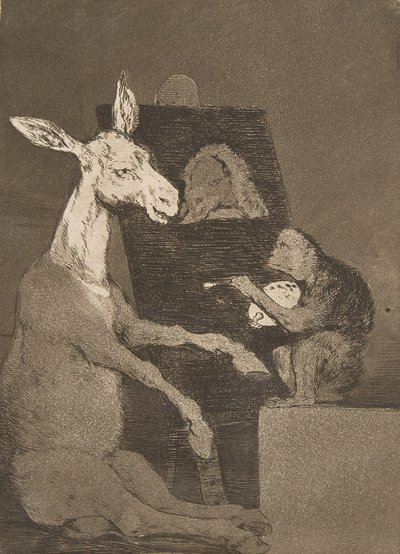 Plate 41 fra Los Caprichos: Verken mer eller mindre Ni mas ni menos., 1799. av Francisco de Goya