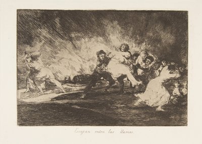Plate 41 fra The Disasters of War Los Desastres de La Guerra: They ..., 1810 publisert 1863. av Francisco de Goya